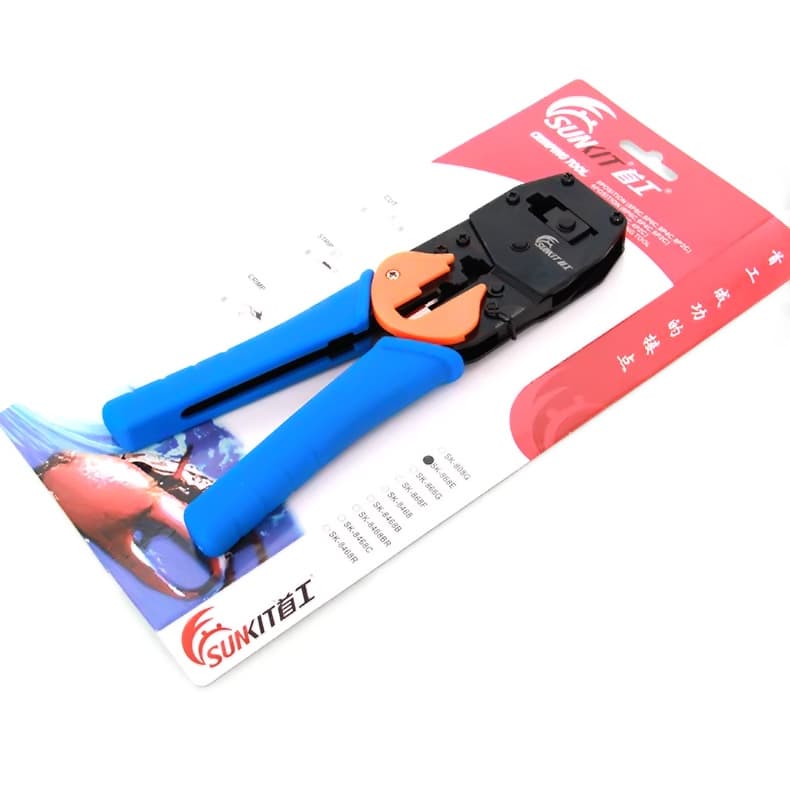 Sk-868E Cat6 Ethernet Cable Crimping Tool Terminal Pliers Network Cable Pliers Set Factory Wholesale Cross-Border
