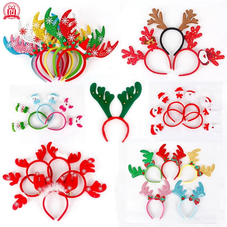 Christmas Decorations Christmas Party Hats Props Children Gifts Bandanas Fabric Material Cartoon Style Half Machine Handmade
