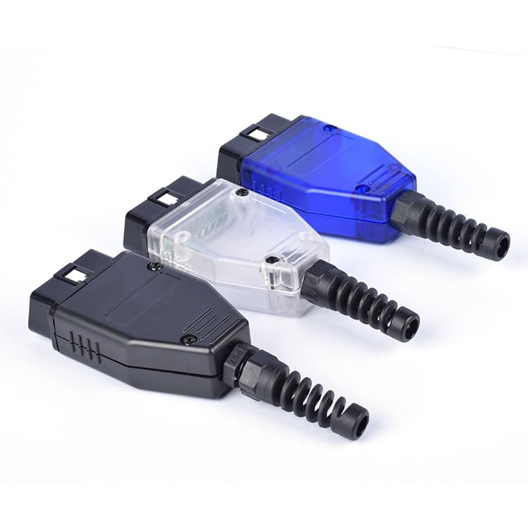 Car OBD2 16-Pin Connector Male Plug OBD Housing with Plug + Shell + SR + Screws