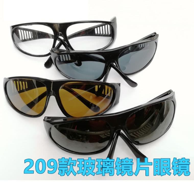 209 Goggle Glass Lenses, Transparent Brown Light Black Protective Glasses, Black Anti-Strong Light Welding Goggles