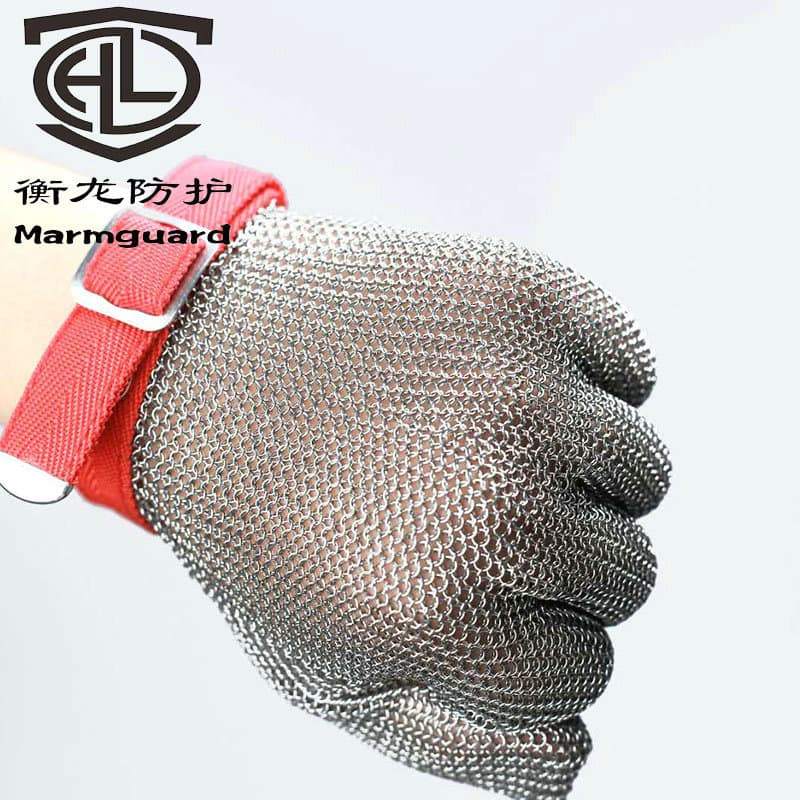 New Stainless Steel Cut-Resistant Gloves Five-Finger Wire Mesh Gloves for Metal Butchery and Cutting Table Work Safety Gloves