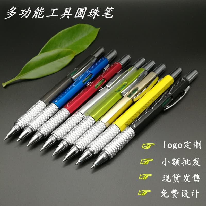 Multi-functional Ballpoint Pen Screwdriver Ruler Level Instrument Scale Tool Pen Six-in-one Capacitive Touch Advertising