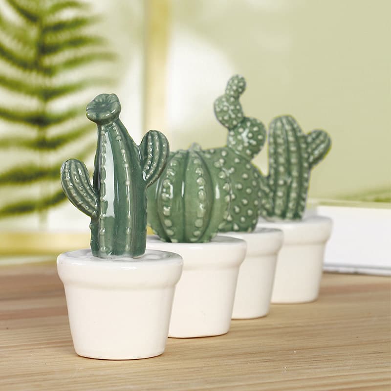 Nordic Artificial Cactus Ceramic Creative Home Decor Toilet Plunger Decoration Screw Hole Cover