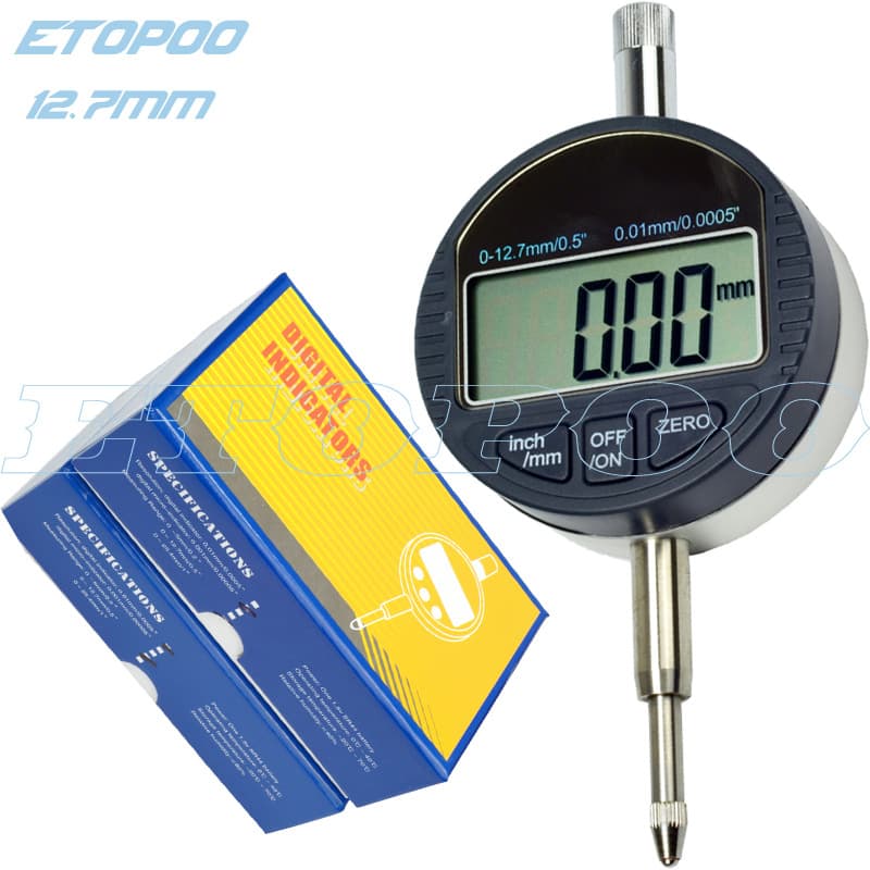 ETOPOO digital dial gauge, electronic micrometer 0-12.7mm, accuracy 0.001mm, includes ear cover