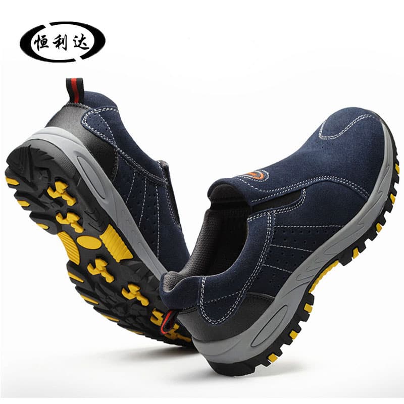 First-layer cowhide labor protection shoes, steel toe-toe men's breathable casual casual anti-smash construction site safety shoes, protective shoes manufacturer