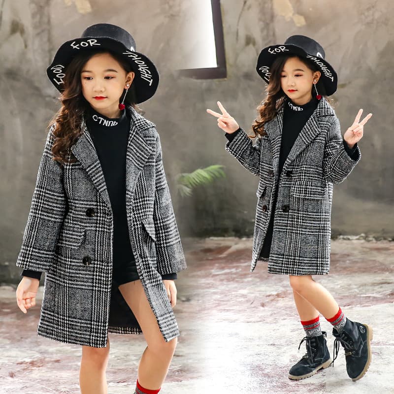 Girls' Wool Coat 2026 New Fall/Winter Korean Style Fashionable Children's Mid-Length Princess Thick Outerwear Trendy