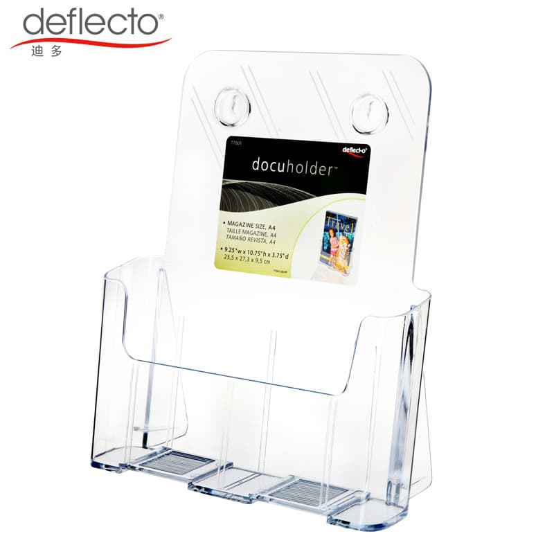 Factory direct sales of high-back A4 single-layer document display rack, injection molded transparent desktop storage rack, American Dido brand.