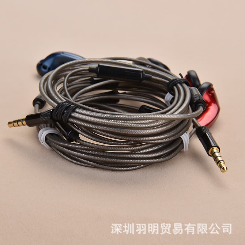 DIY Flat Head 3.5mm Earphones MX500 Mic High-End HiFi Bass Wired Earphones Digital Computer / Earphone / Headphone