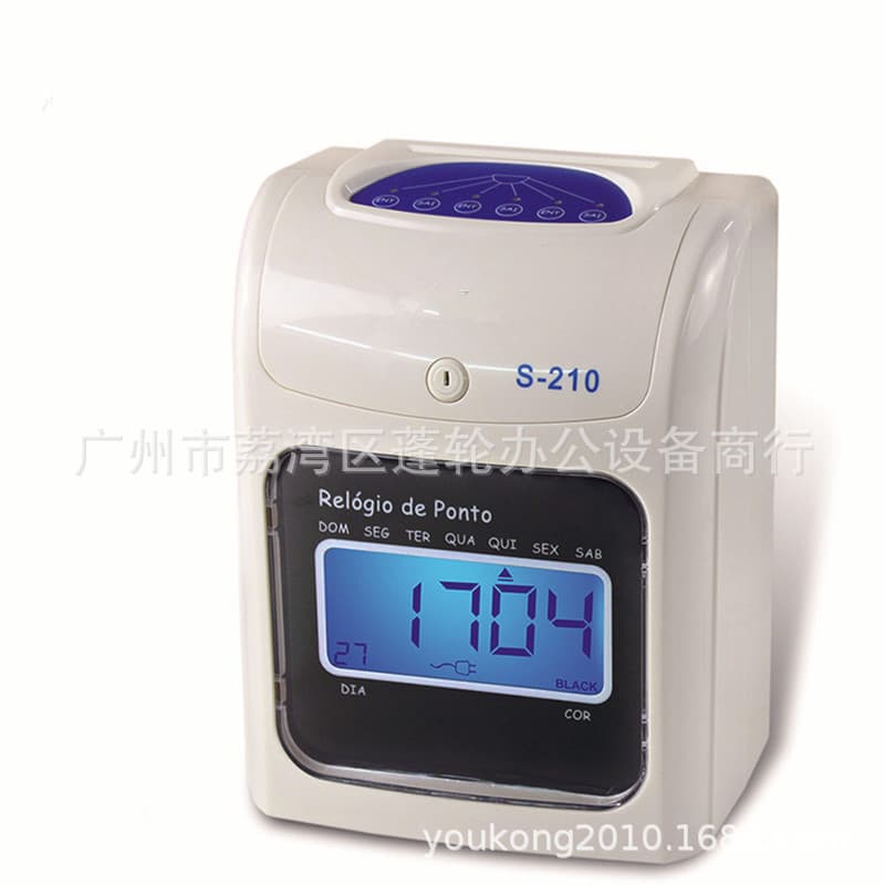 English Version Attendance Machine S-210P Time Clock, Dual-Color Automatic Shifting, Export LCD Keypad Card Time Clock