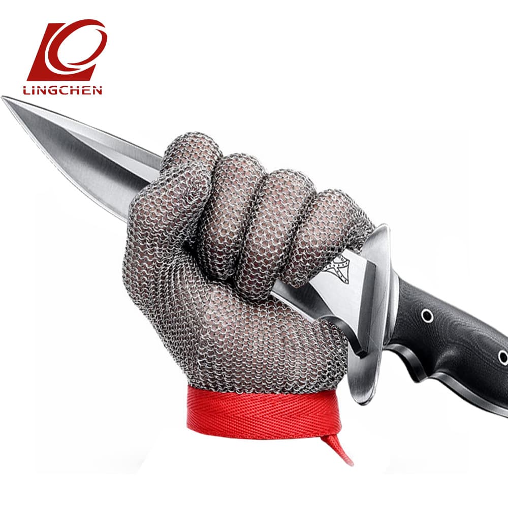 Chainsaw Gloves Five-Finger Cut-Resistant Steel Wire Gloves Cut-Proof Protective Gloves Steel Wire Meat Cutting Gloves