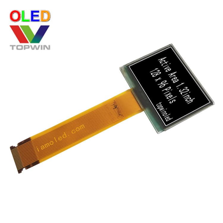 1.32" white OLED display SPI interface 128x96 white VG-2896GSWEG01 black background white characters