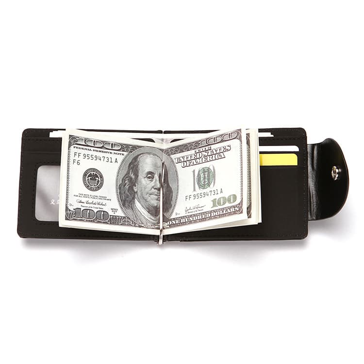 Cross-border Men's Wallet Fashion Money Clip Creative Card Holder Men's Work ID Badge Flip Buckle Dollar Clip Wholesale