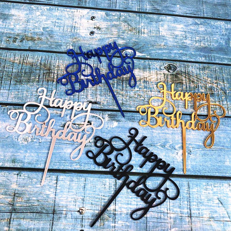 Acrylic cake insert letter baking decoration insert happy birthday cake birthday party cake decoration