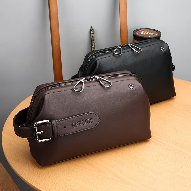 Men's Large Capacity Business Casual Handheld Bag Soft Leather Tote Bag Fashionable Trendy Hand Grab For Men
