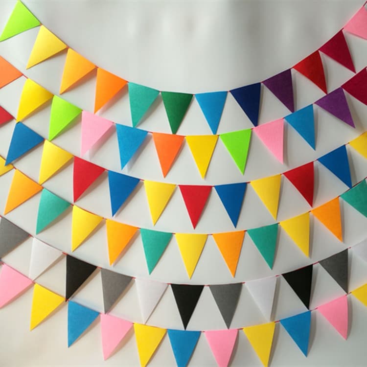 Non-woven fabric pennant banner for kindergarten decoration, birthday party garland, children's room birthday decoration flag
