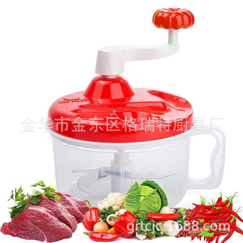 Household Manual Meat Grinder, Hand-crank Food Processor with Vegetable Dryer and Chopper for Peppers and Garlic
