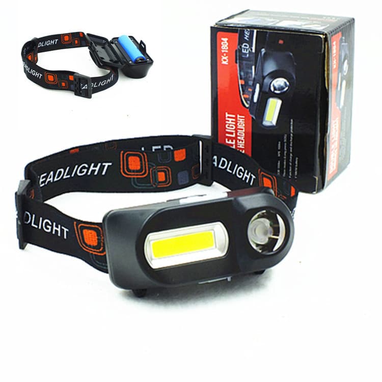 Multi-functional USB Charging Headlamp with COB, Outdoor Emergency Head-Mounted Flashlight Using 18650 Battery