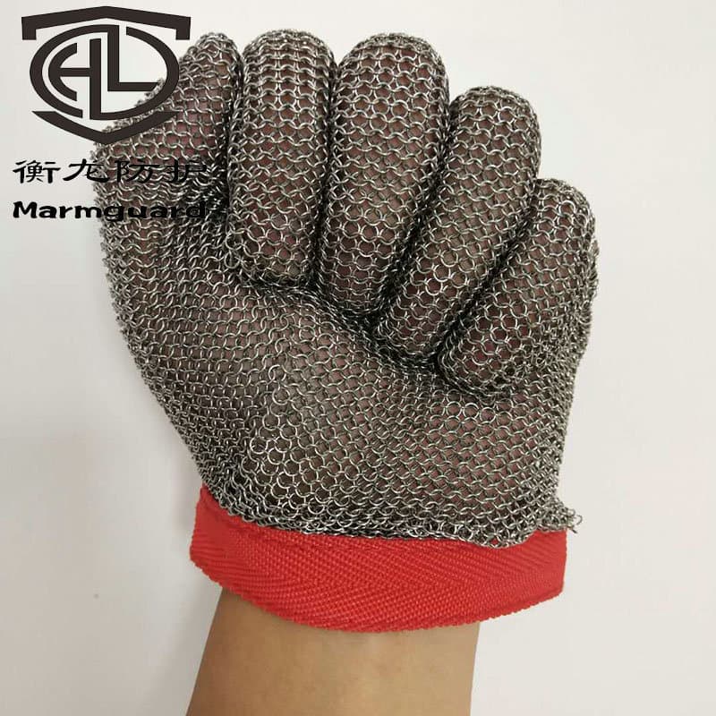 Stainless Steel Anti-cut Gloves Five-finger Steel Ring Metal Gloves Strong Wear-resistant Non-slip Anti-puncture Anti-cut Steel Wire Gloves