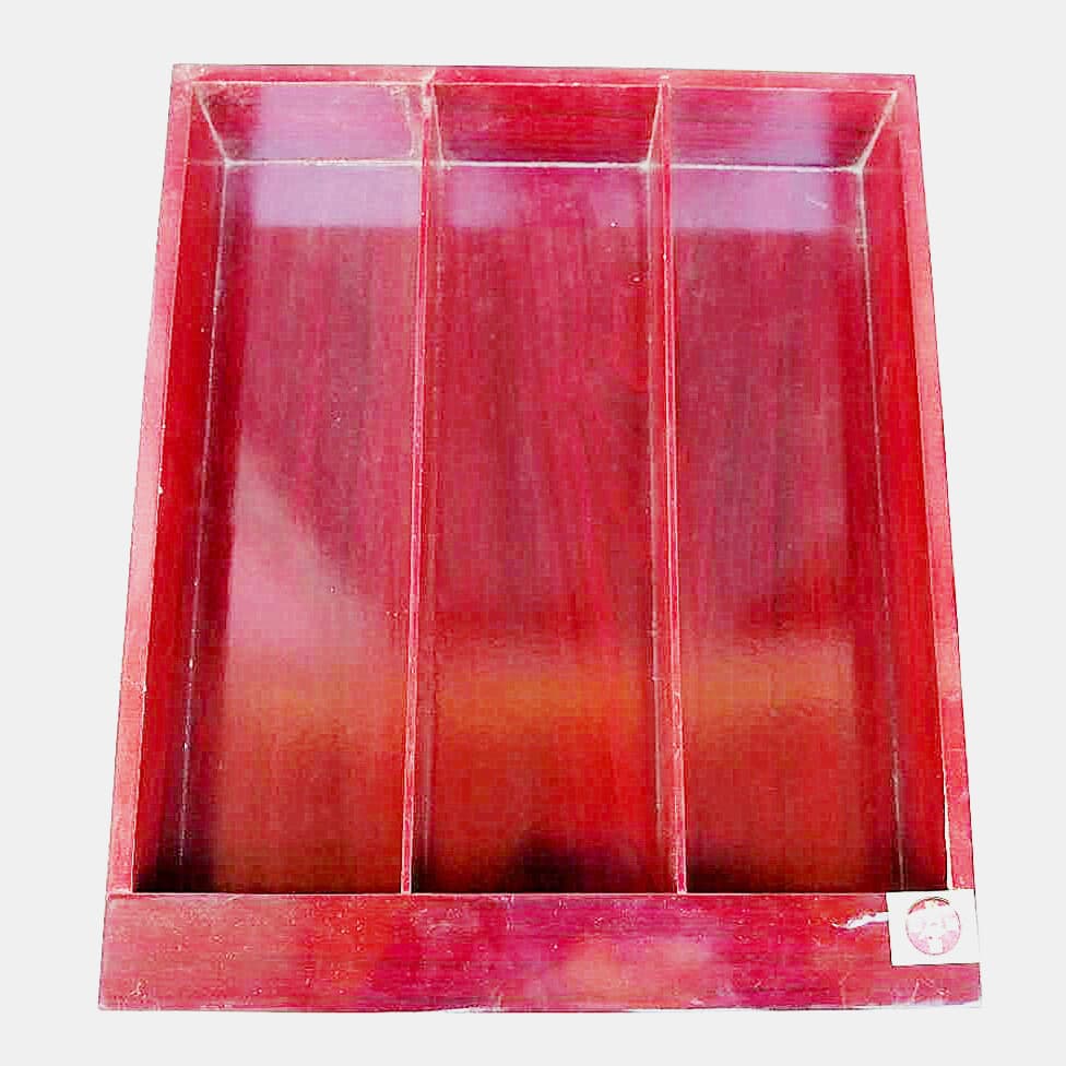 Wholesale Red Wood Paint Box Brush Display Sample Box Three-Grid Two-Grid Box