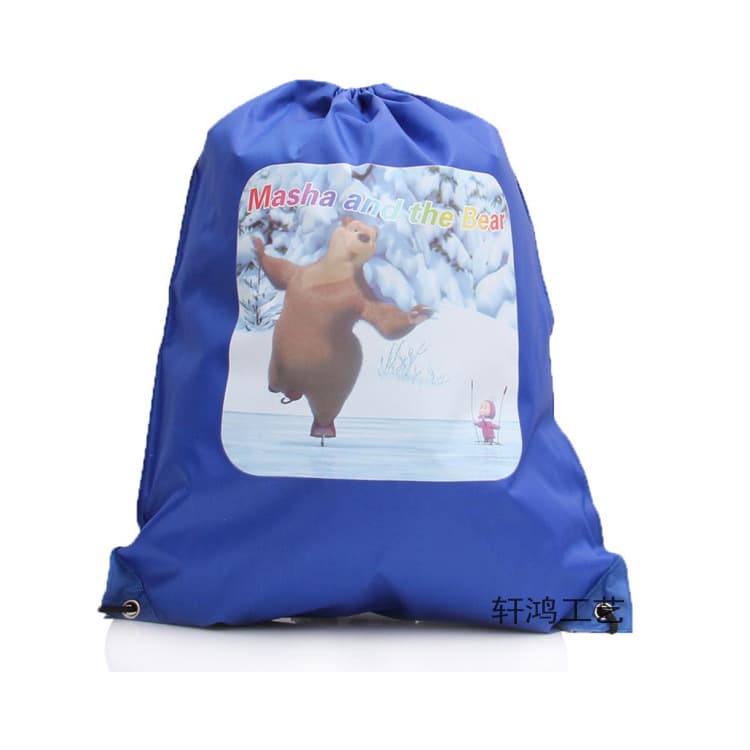 Marathon waterproof shoulder girdle storage clothing polyester large capacity environmentally friendly 210D printed drawstring backpack travel