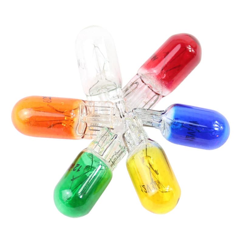 Car width indicator light instrument lamp T10 plug-in 12v width indicator light plated blue amber green car bulb