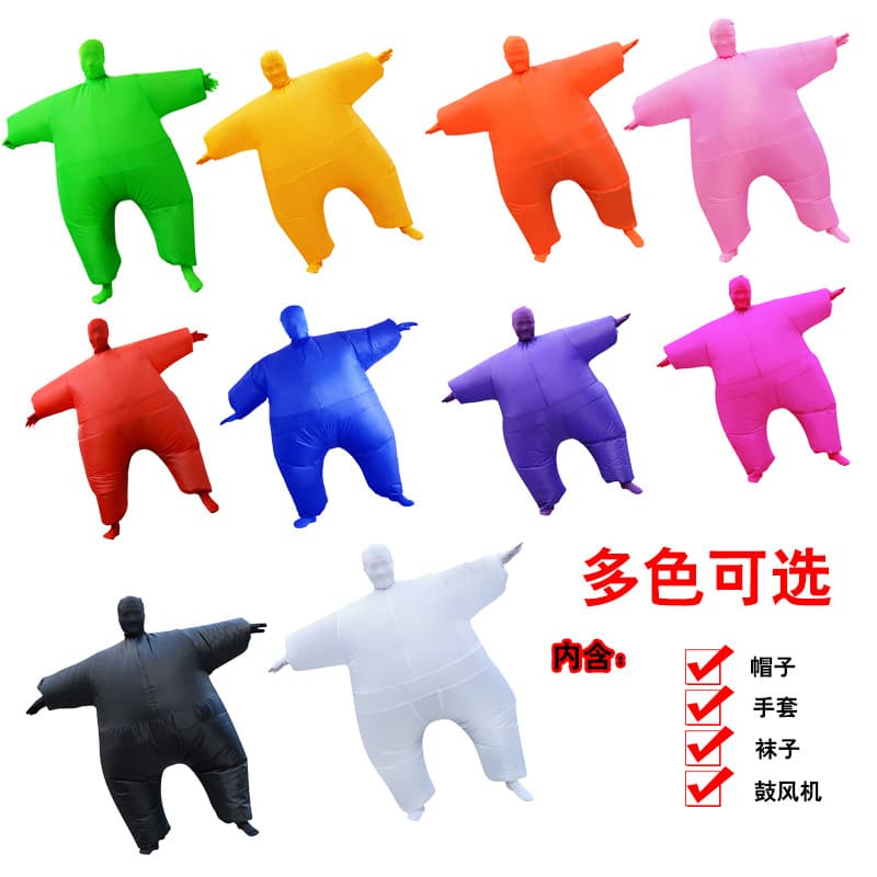 Halloween Inflatable Fat White Salmon Costume Cosplay Ninja Sumo Funny Bodysuit Party Props