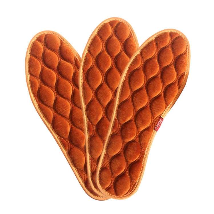 Warm embossed insoles, fleece-lined, thickened, sweat-absorbent, breathable, soft cotton insoles for winter, comfortable, unisex, non-slip.