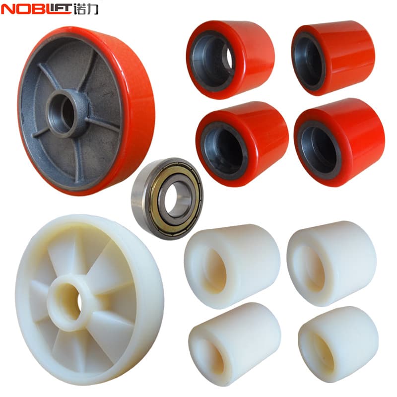 Noblelift Forklift Original Wheel, Manual Hydraulic Forklift Wheel, Rubber-coated Silent White Nylon Polyurethane Handling Wheel