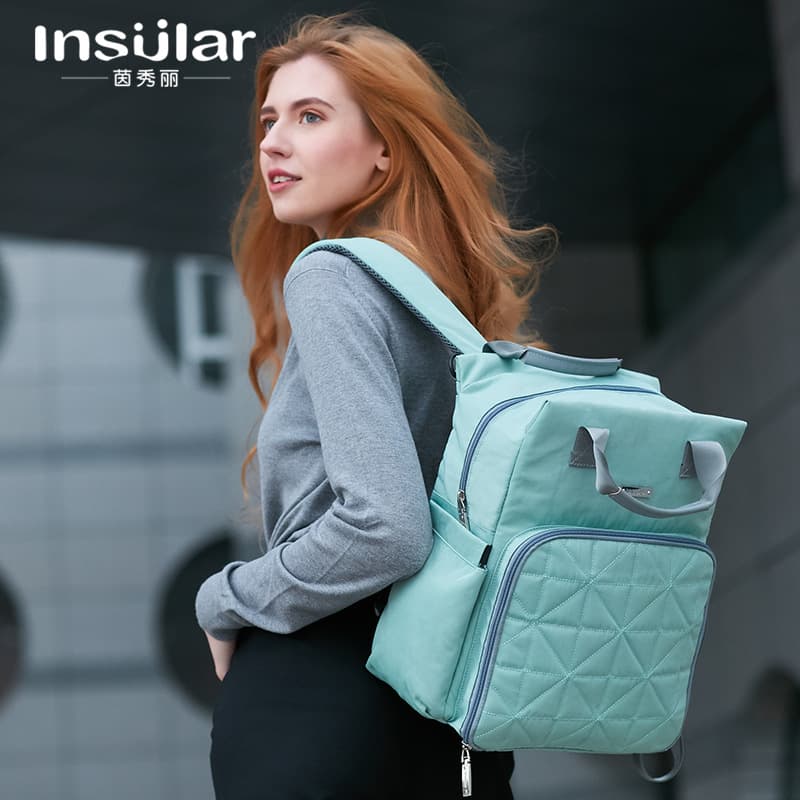 Fashionable Large Capacity Waterproof Washable Mommy Bag Double Shoulder Backpack Baby Outing Bag Cross-border