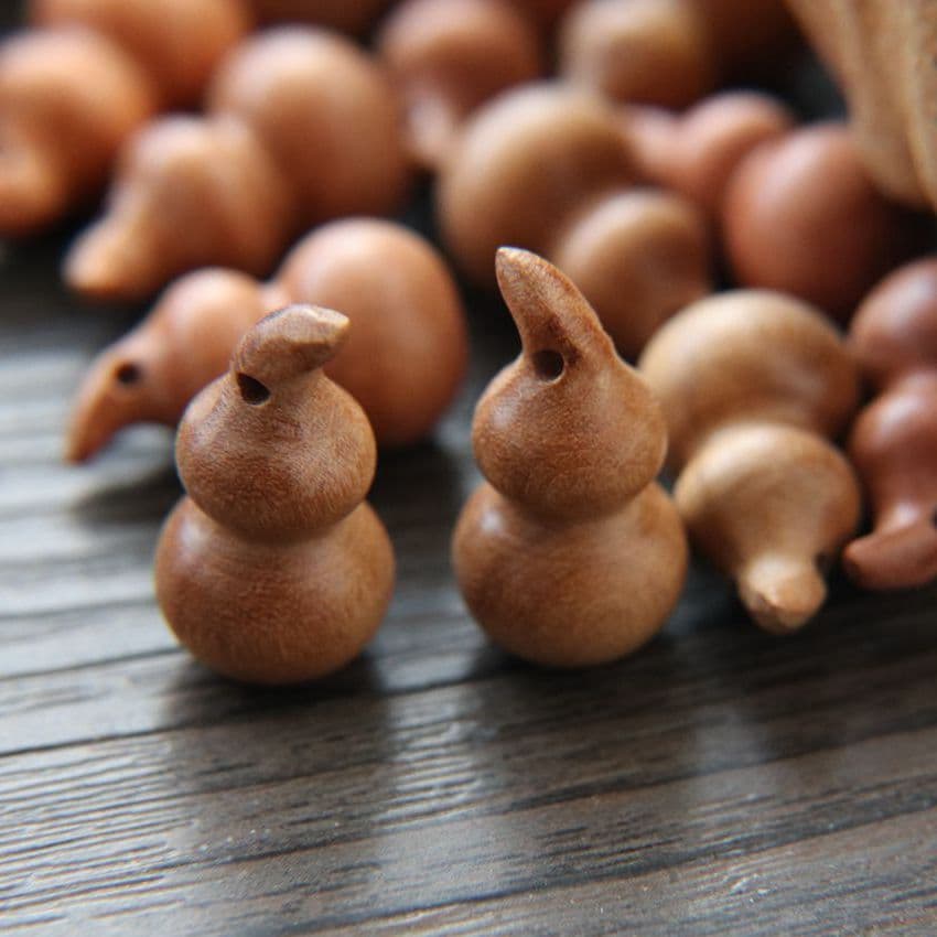 Peach Wood Gourd, Accessories with Beads Small Gourds, Peach Wood Carving Crafts, Accessory Hangings DIY Factory Wholesale
