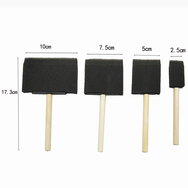 Factory stock wooden handle sponge paint brushes, texture base coating brush painting tools wholesale, art supplies.