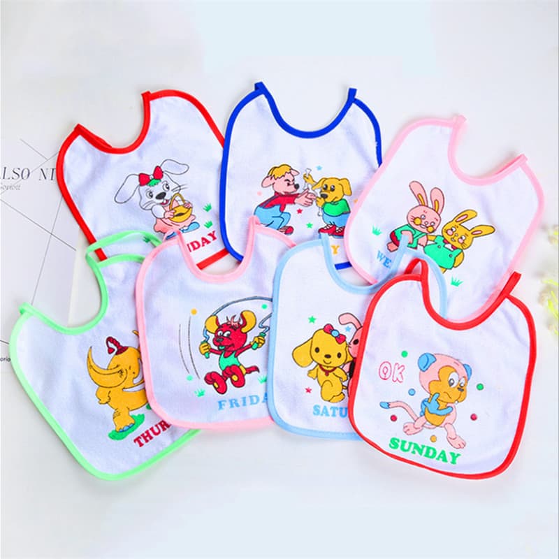 Cotton Waterproof Baby Bib with Tie, Newborn Drool Bib, Anti-Spit-Up Infant Bib