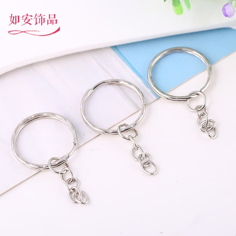 Factory Direct Metal Pendant Accessories Key Rings with Chains, Embossed Key Rings, Aperture with Chain Keychain Pendants