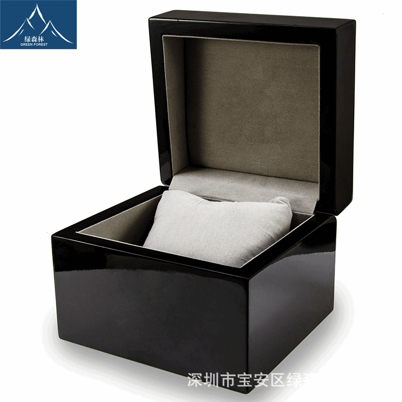Factory Direct High-End Square Watch Box Black Glossy Lacquer Wooden Watch Case Car Accessories Box