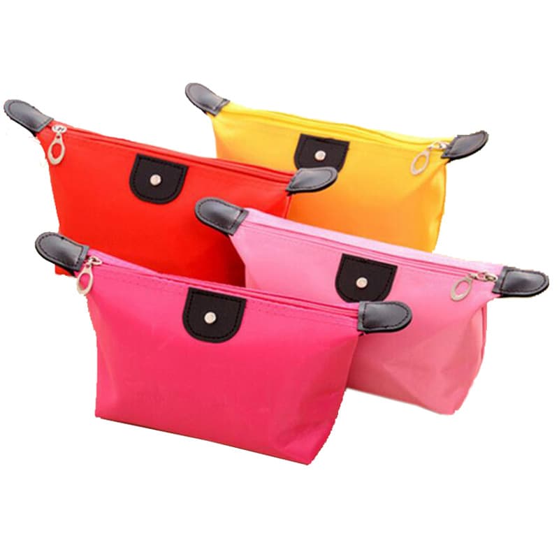 Factory direct sales Korean version candy-colored dumpling-shaped cosmetic bag dumpling bag folding waterproof makeup wash bag can be printed with logo