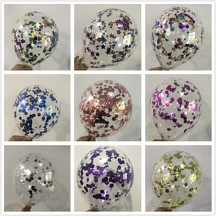 12-inch 2.8g Transparent Confetti Balloon, Colorful Foil Glitter Balloon, Children's Birthday Party Decoration