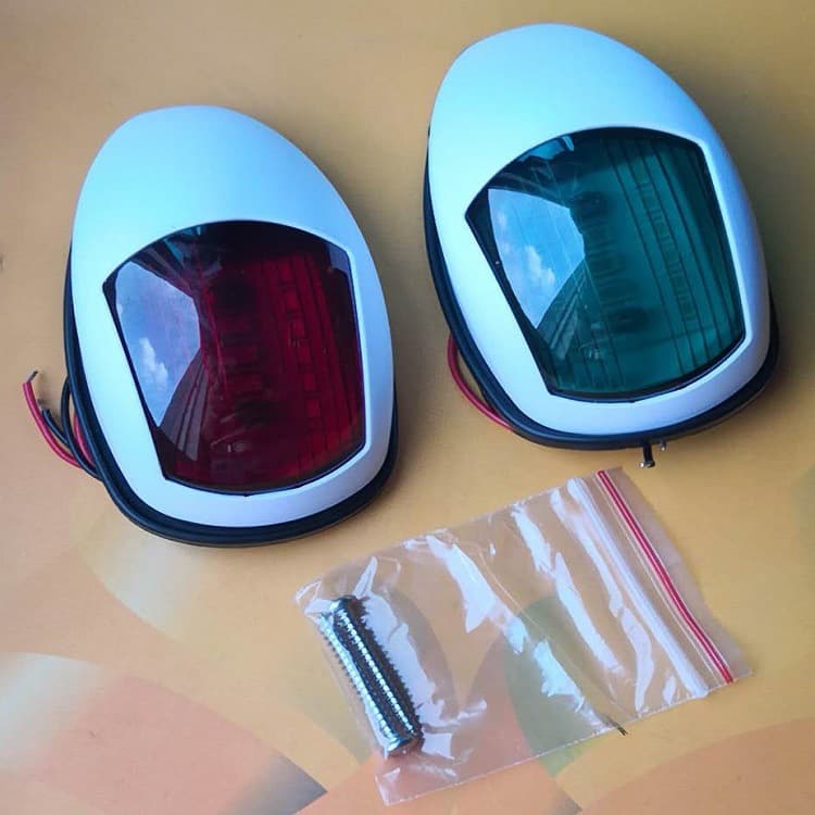 Factory direct sales white shell left and right ship side lights yacht side lights signal lights yacht accessories yacht left and right dazzling lights