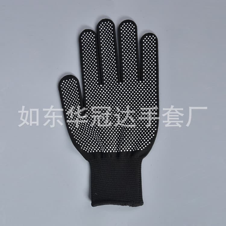 Black Nylon Dot Coated Gloves 3-Gauge Dot Grip Work Gloves Wholesale Protective Coated Gloves