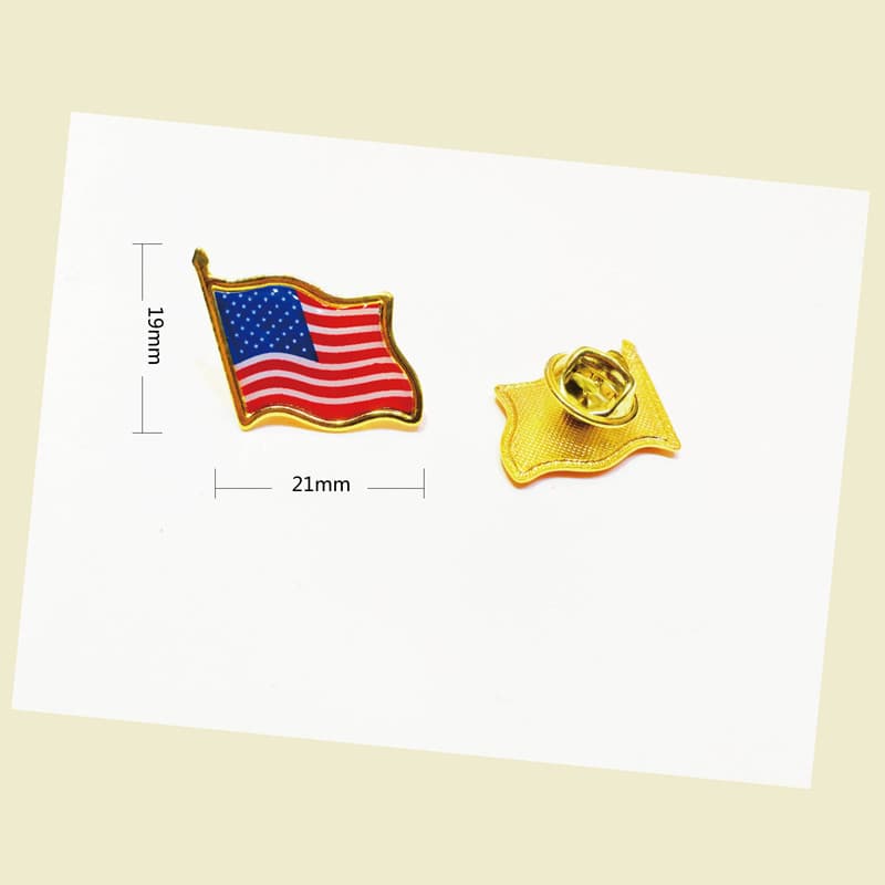 Wholesale American Flag Epoxy Pin Badge Butterfly Clasp Luggage Accessories