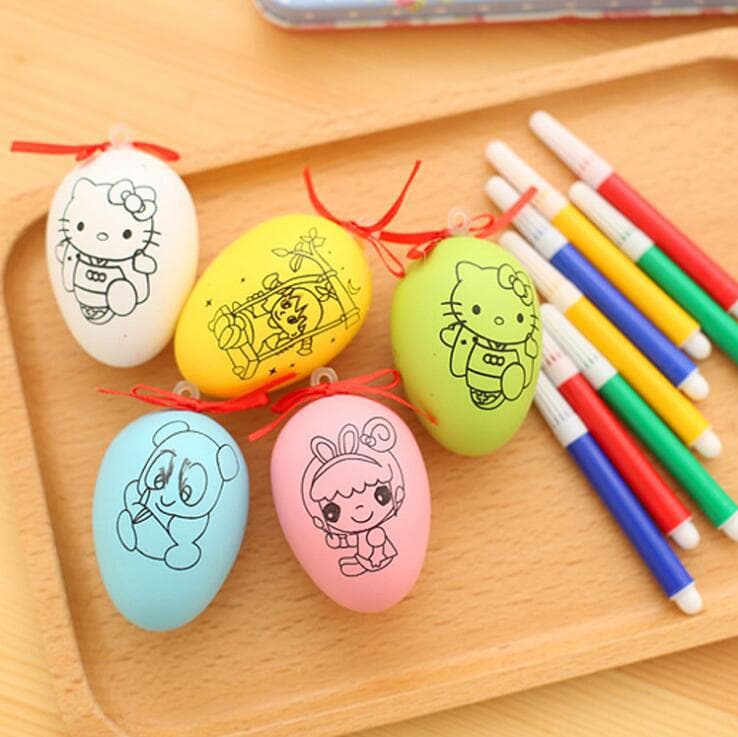Creative DIY Egg Children's Cartoon Educational Handmade Eggshell Toy, Student Gift