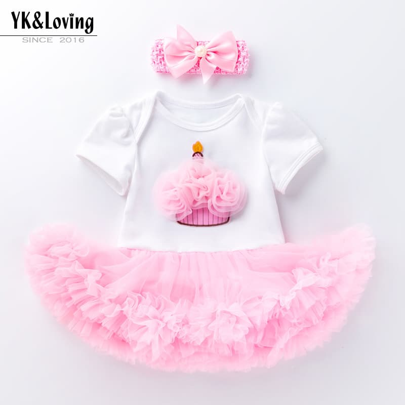 Newborn Baby Outfit Wrap Bodysuit Children's Dress Short-Sleeve Two-Piece Set Baby Girl Birthday Dress