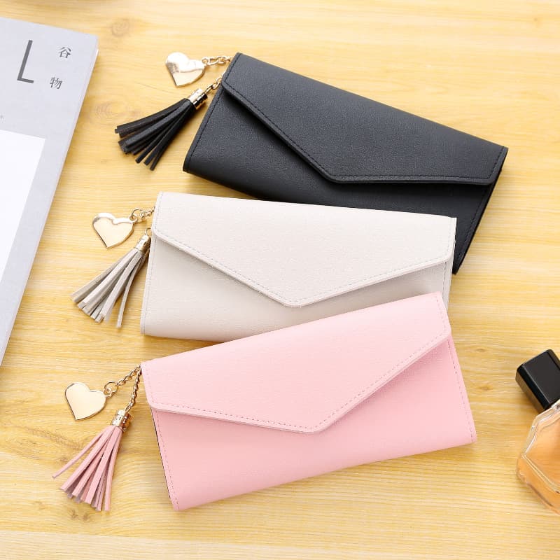 Fashionable Women's Long Tassel Wallet School Pendant Multifunctional Ladies Purse 2023 New