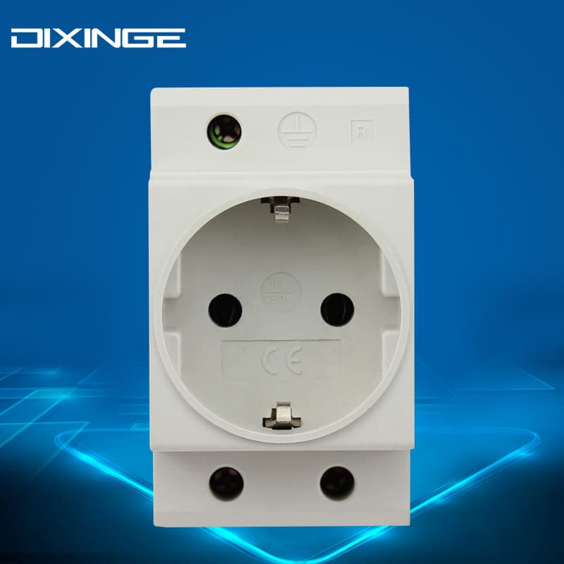 16A European Standard German Distribution Cabinet Modular Power Socket, DIN Rail Socket for Distribution Box