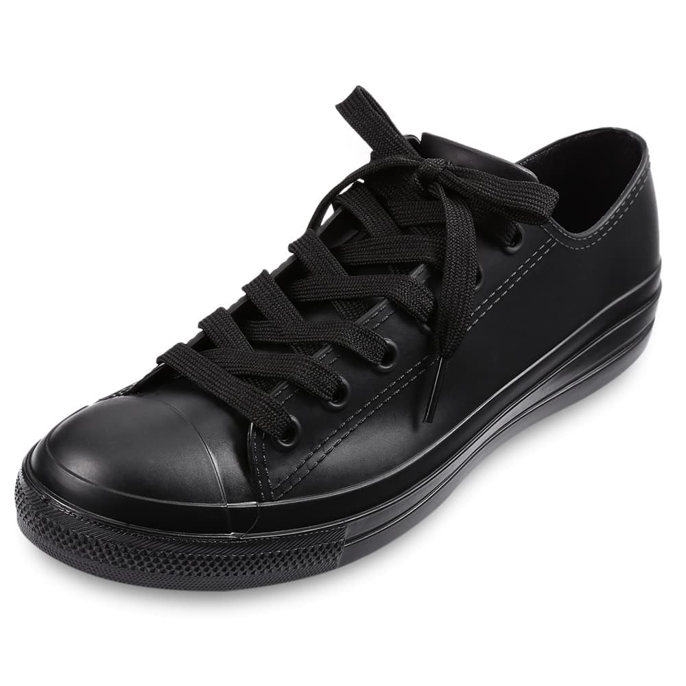 Popular women's rain shoes, low-top lace-up solid color Korean fashion student casual waterproof anti-slip versatile water shoes