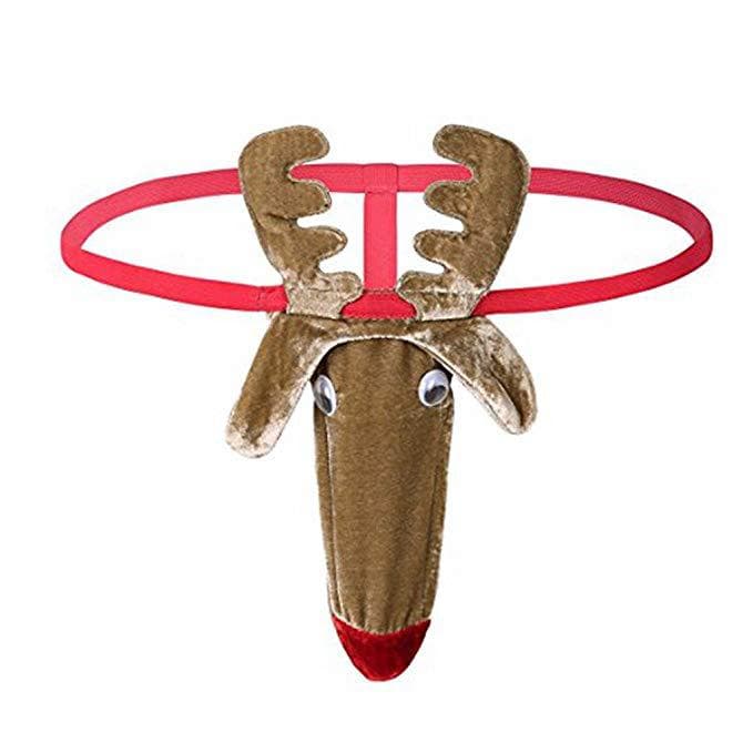 Men's Erotic Lingerie Reindeer Underwear Shorts Halloween Costume Party Funny Erotic Clothing