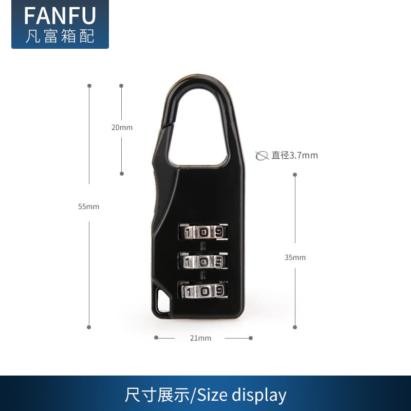 Ready Stock S817# Padlock Zinc Alloy 3-Digit Password Lock Cartoon Backpack Anti-Theft Combination Lock
