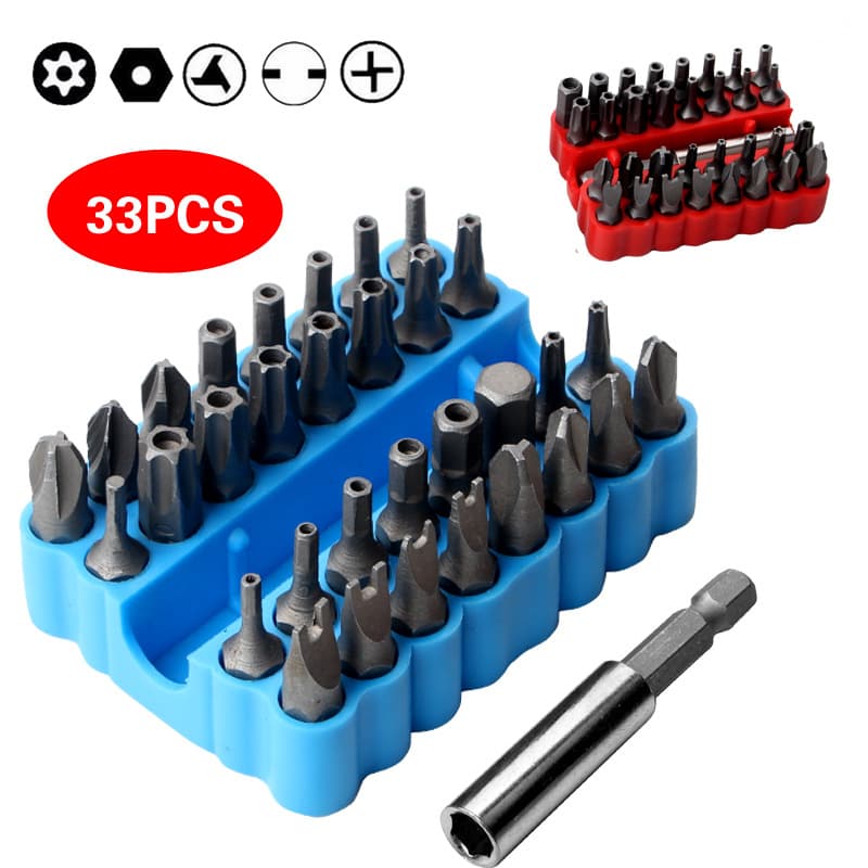 Cross-border Factory Electric Screwdriver Bit Set Pneumatic Cross Bit Torx with Magnetic Heterogeneous Driver 33-Piece Kit