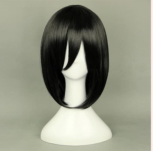 Black Face-Shaping Universal Attack on Titan Mikasa Cosplay Wig Universal Anime Cosplay Wig Cross-Border Supply
