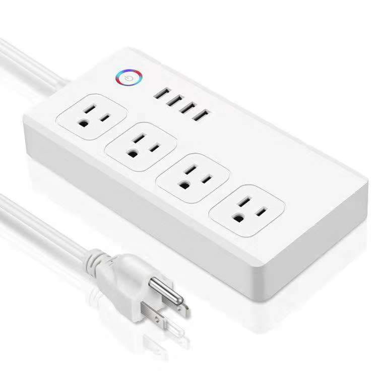 Smart power strip with Wi-Fi, mobile phone switch, timer, US/EU/UK/Australia specifications, graffiti-printed smart power strip factory.