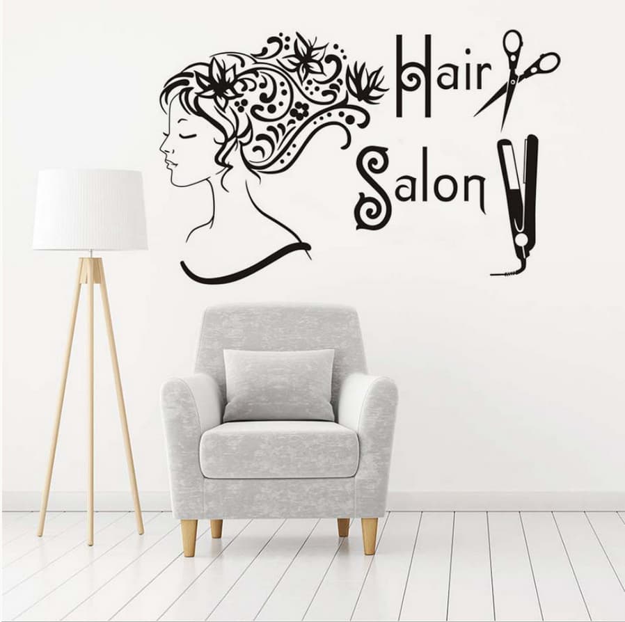 Women's Hair Salon Series 1st Generation Carved Personalized Fashion Creative Wall Stickers Barber Shop Background Wall